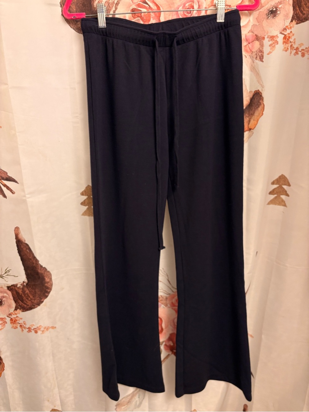 Navy Wide-Leg Lounge Pants - Comfortable Drawstring Waist
